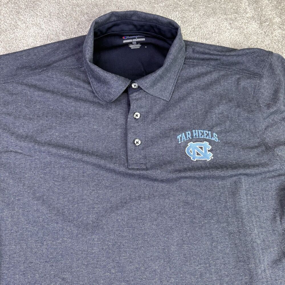 University Of North Carolina Tarheels Shirt Men’s 2XL Gray Champion Polo